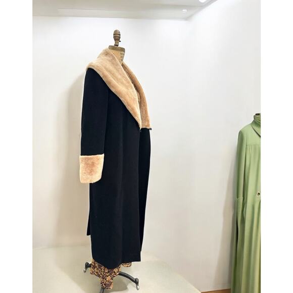 J. Peterman Co Coat Louise Brooks Black Cashmere Wool Women Flapper Maxi Size 4 - Picture 13 of 13